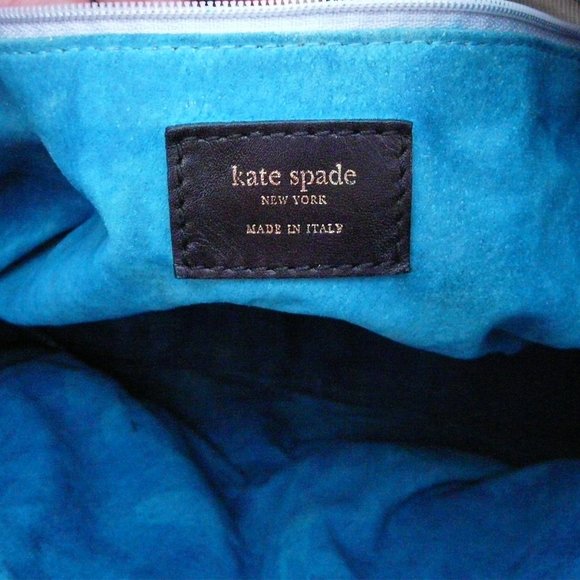 Vintage KATE SPADE black leather tote / handbag - Picture 5 of 9